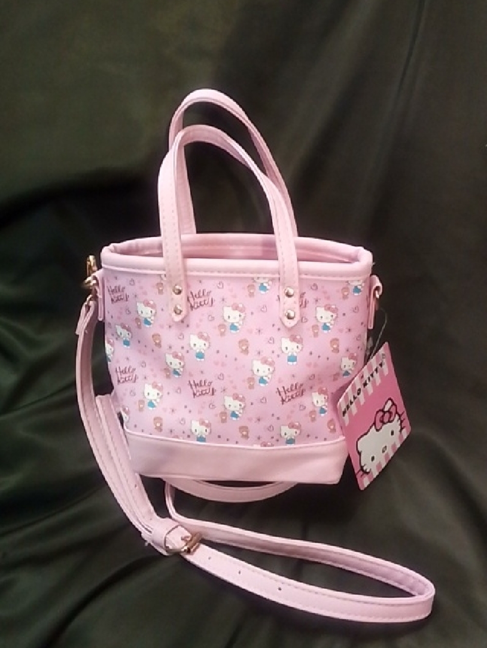 Hello Kitty Light Pink Printed Crossbody Tote